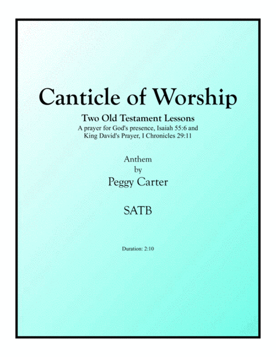 Canticle Of Worship (SATB) Two Old Testament Lessons image number null