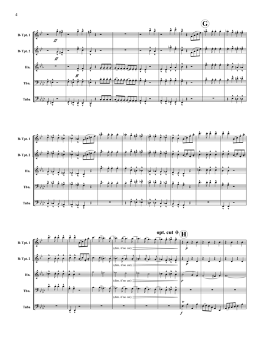 Stars & Stripes Forever Brass Quintet scores gallery preview page 5