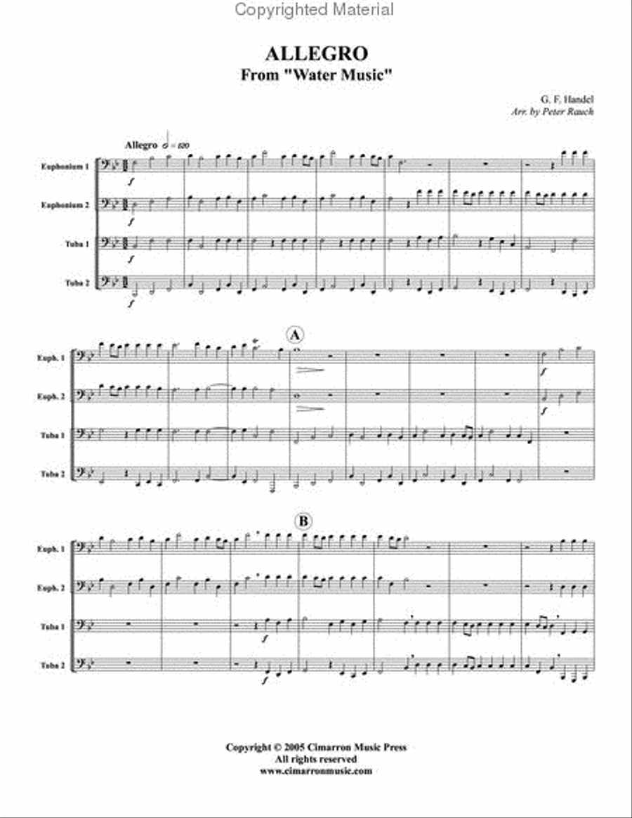 Allegro from Water Music EETT scores gallery preview page 2