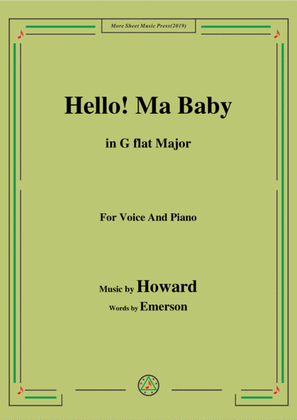 Book cover for Howard-Hello! Ma Baby,in G flat Major,for Voice&Piano