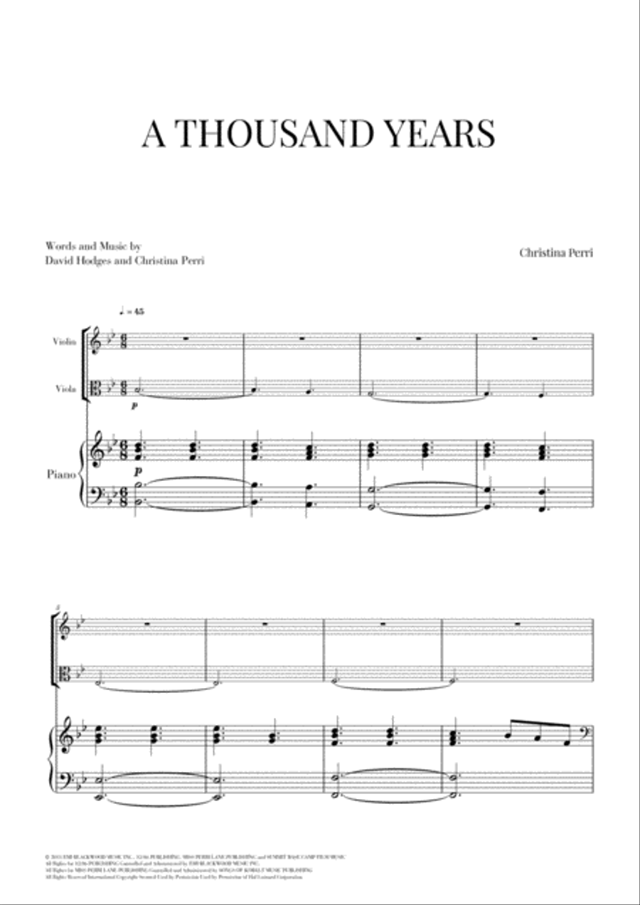 A Thousand Years A Thousand Years Small Ensemble scores gallery preview page 1
