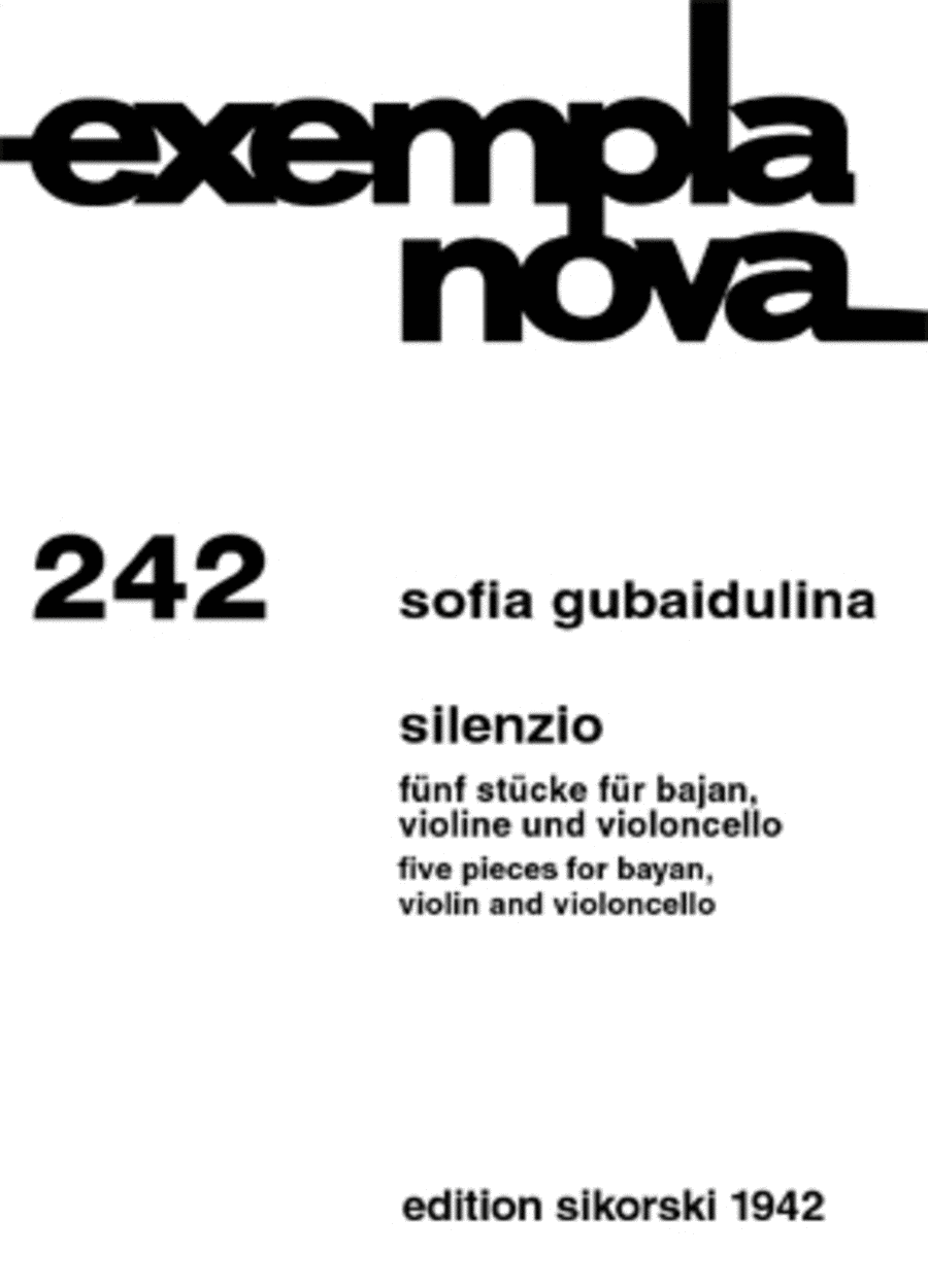 Silenzio Vn/Vc/Bayan Five Pieces For Violin Cello & Bajan Cello scores gallery preview page 1