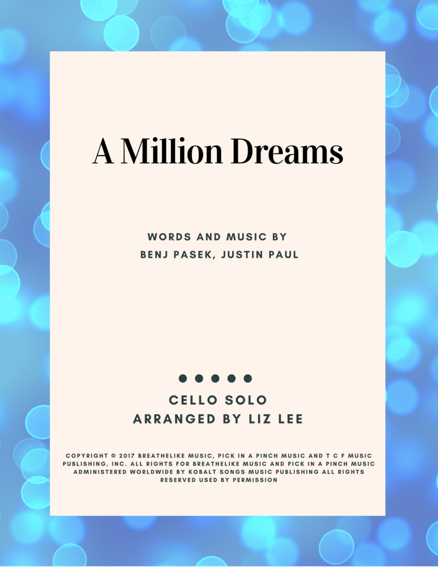 A Million Dreams Cello Solo scores gallery preview page 1