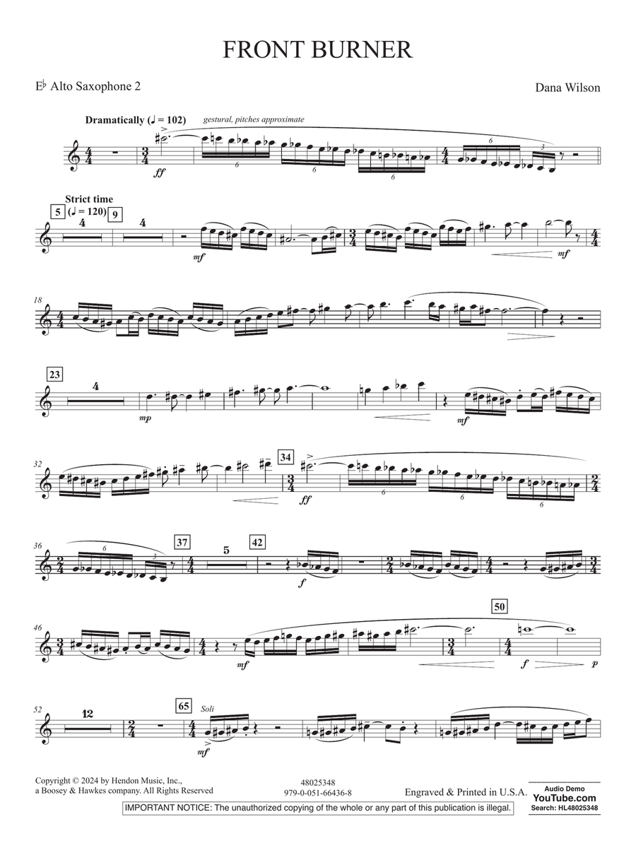 Front Burner - Eb Alto Saxophone 2