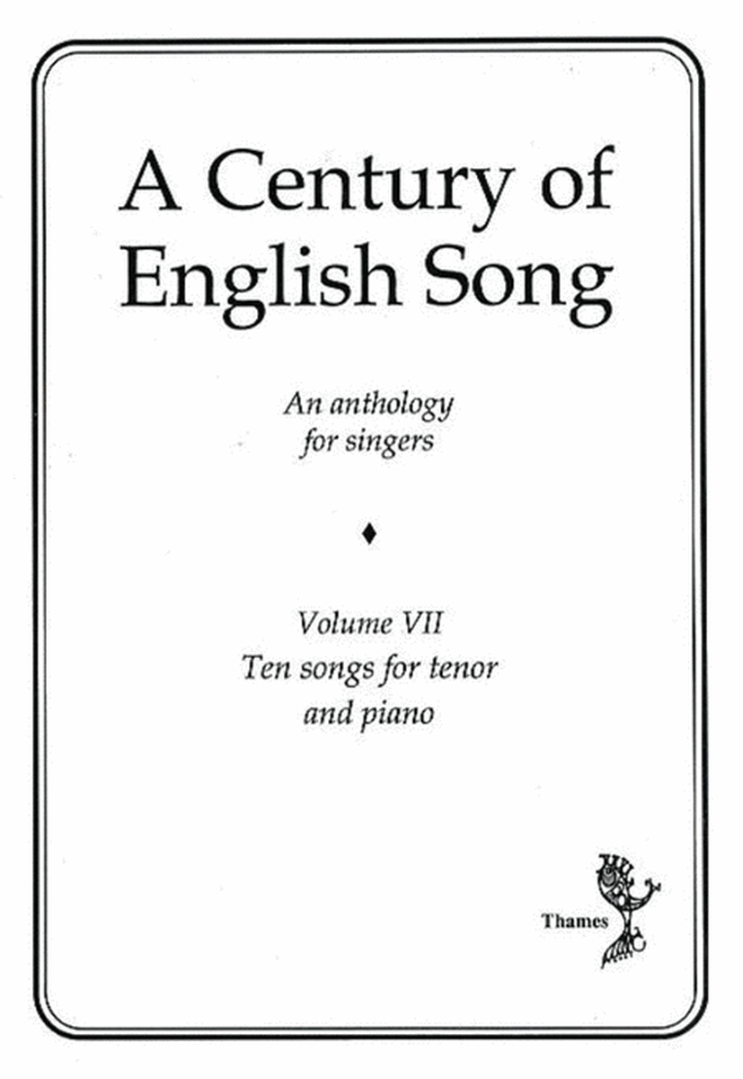 Century Of English Song Vol 7 Tenor