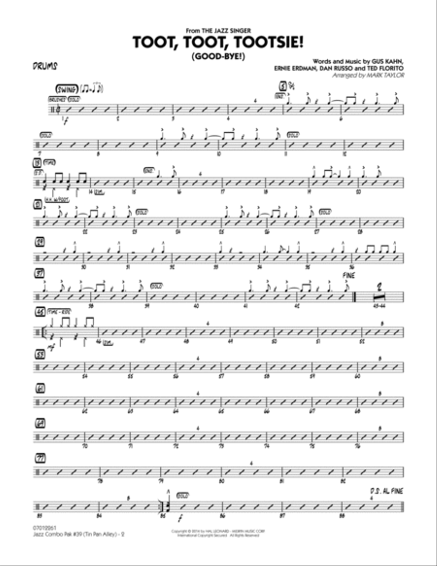 Jazz Combo Pak #39 (Tin Pan Alley) - Drums Jazz Ensemble scores gallery preview page 2