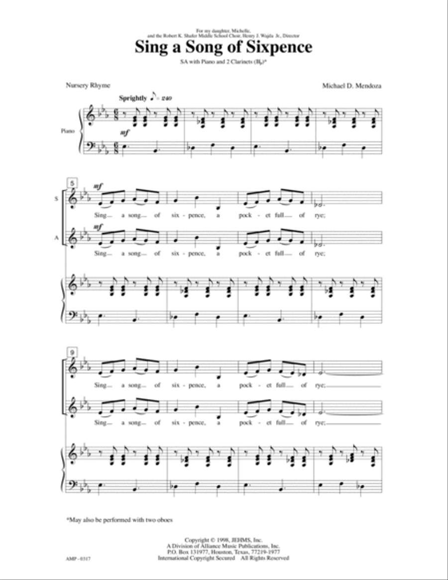Sing a Song of Sixpence SA scores gallery preview page 5