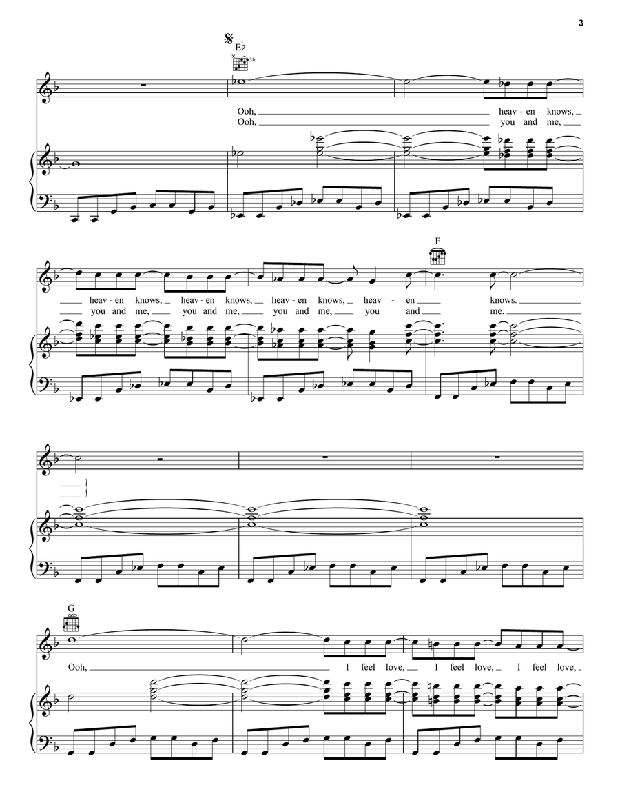 I Feel Love I Feel Love Piano, Vocal, Guitar scores gallery preview page 3