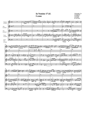 Book cover for In Nomine no.17 a5 (arrangement for 5 recorders) (arrangement for 5 recorders)
