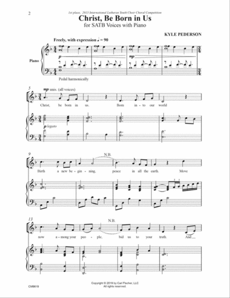 Christ Be Born in Us 4-Part scores gallery preview page 2