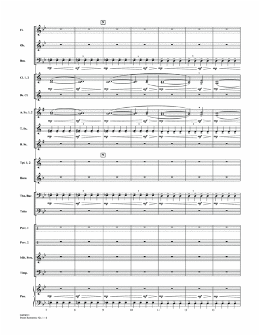 Poem Romantic No. 1 (in G Minor) - Conductor Score (Full Score) Concert Band scores gallery preview page 4