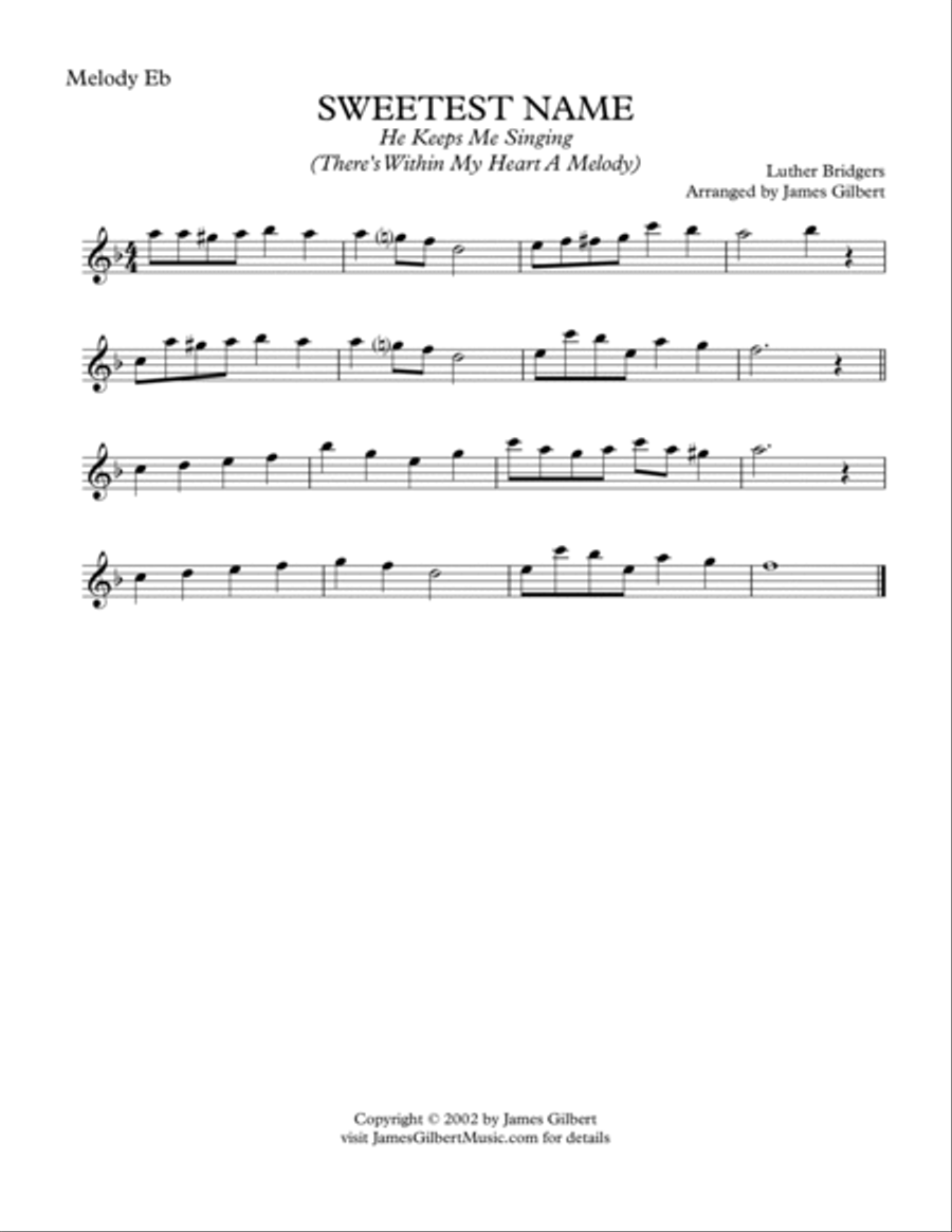 SWEETEST NAME (He Keeps Me Singing) Small Ensemble scores gallery preview page 5