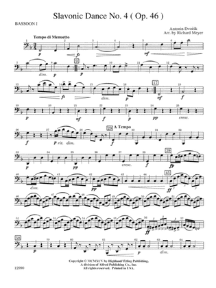 Slavonic Dance No. 4 (Op. 46): Bassoon