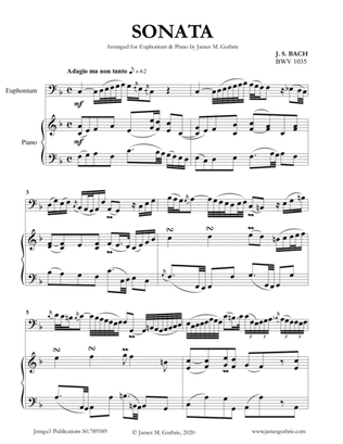 Book cover for BACH: Sonata BWV 1035 for Euphonium & Piano