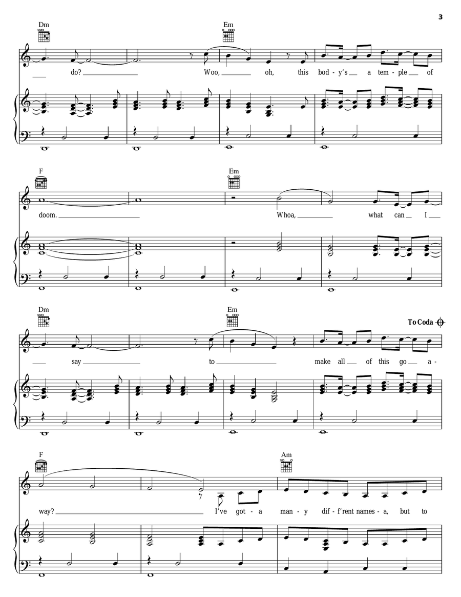 Voodoo Doll Piano, Vocal, Guitar scores gallery preview page 3