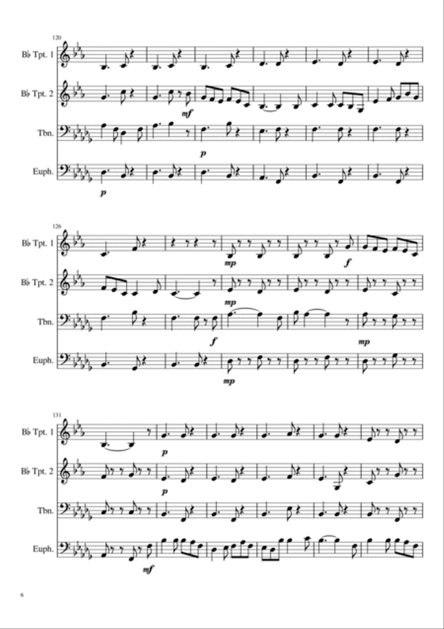 March - Second Suite in F Brass Ensemble scores gallery preview page 6