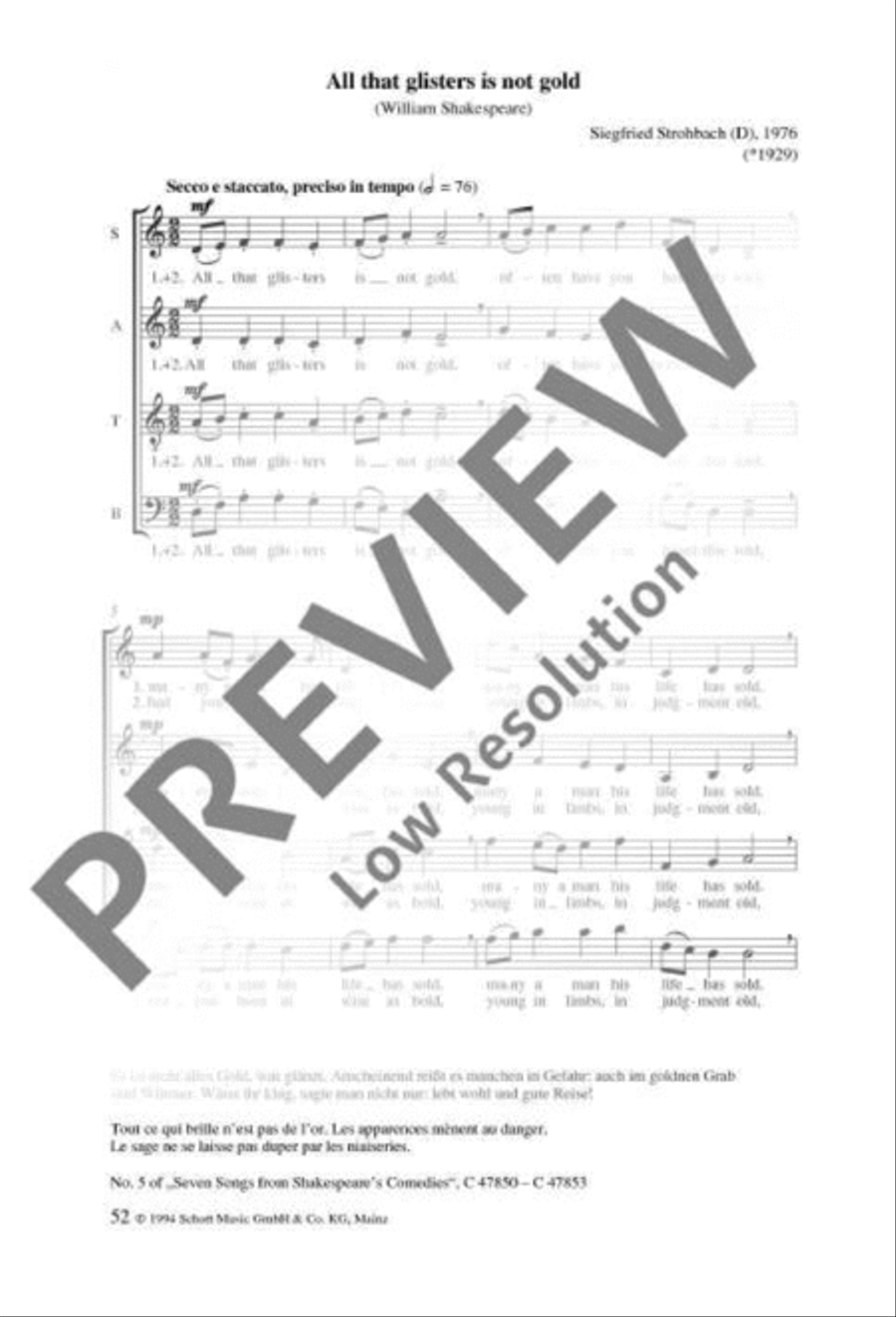 All that glisters is not gold 4-Part scores gallery preview page 2