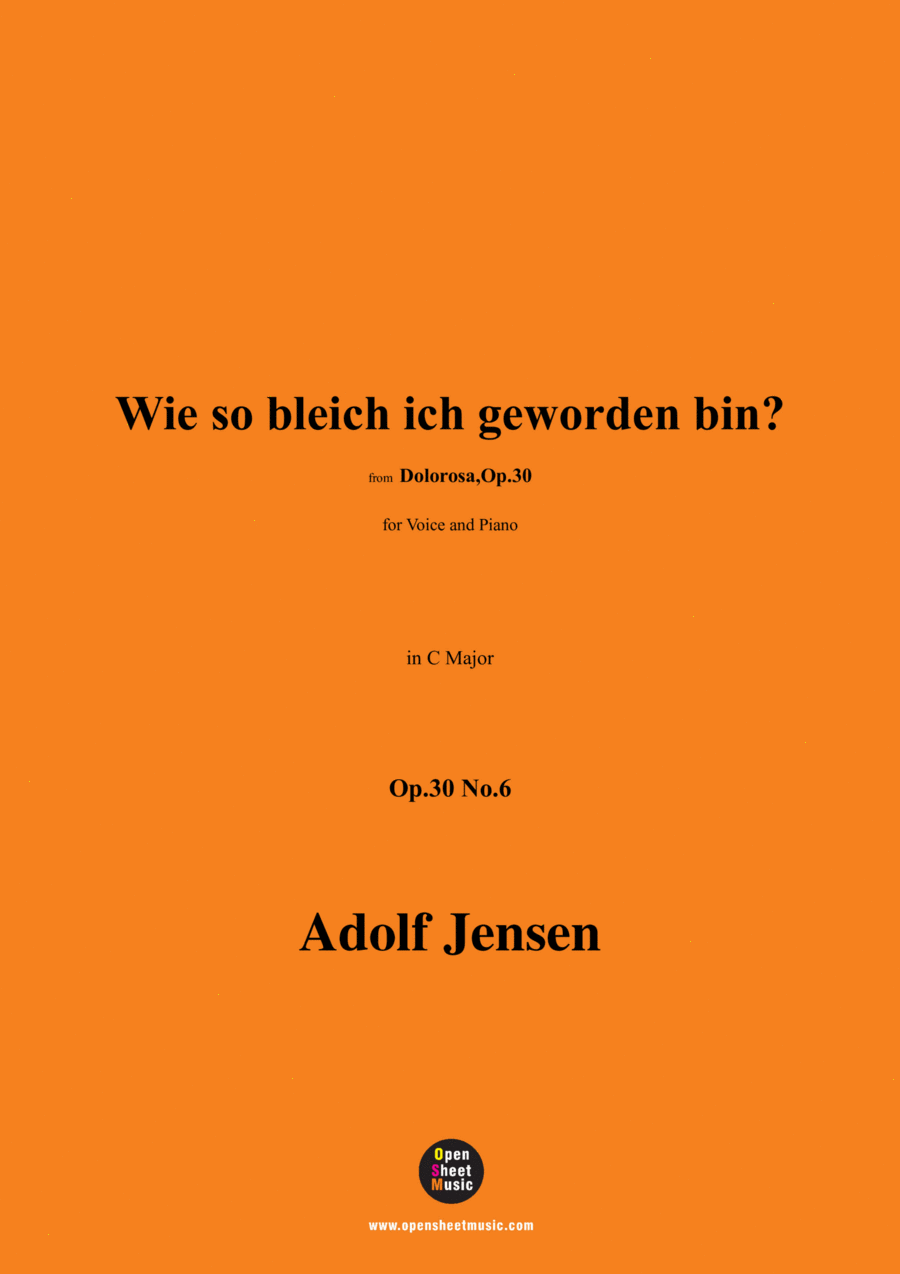 A. Jensen-Wie so bleich ich geworden bin?,Op.30 No.6,in C Major Voice scores gallery preview page 1