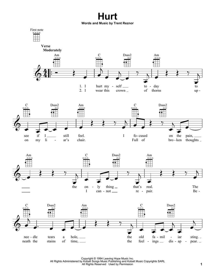 Hurt Hurt Ukulele scores gallery preview page 1