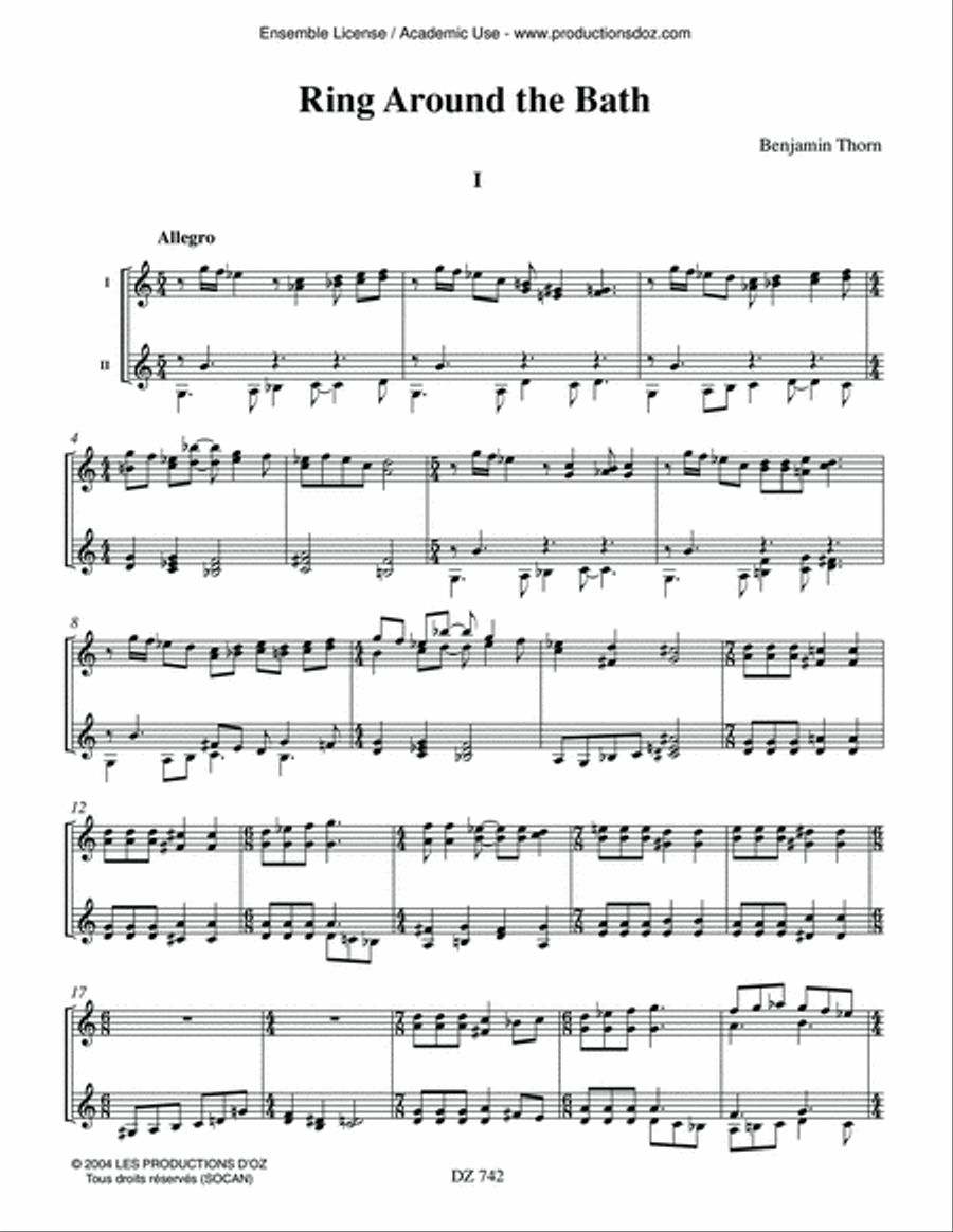 Ring Around the Bath Classical Guitar scores gallery preview page 3