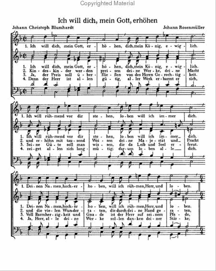 Kubler: Lob Gott getrost mit Singen; Rosenmuller: Ich will dich, mein Gott Score scores gallery preview page 2