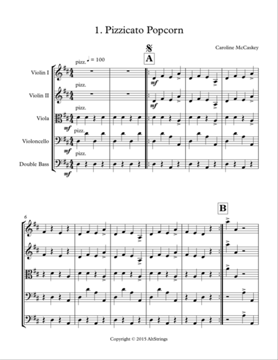Beginning Ensemble Skills - Four Little Pieces to Focus on Technique String Orchestra scores gallery preview page 6