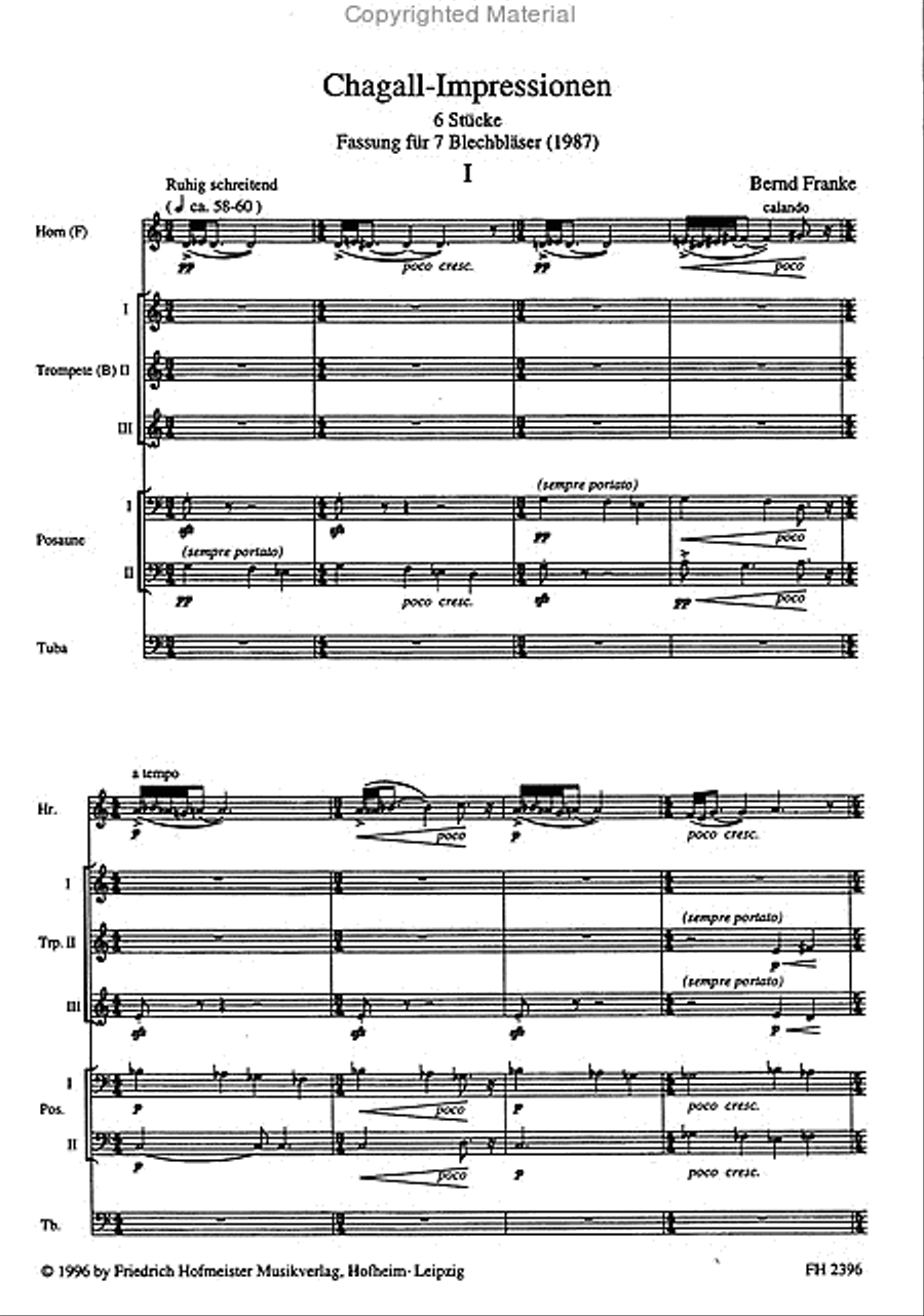 Chagall-Impressionen / Partitur Horn scores gallery preview page 2
