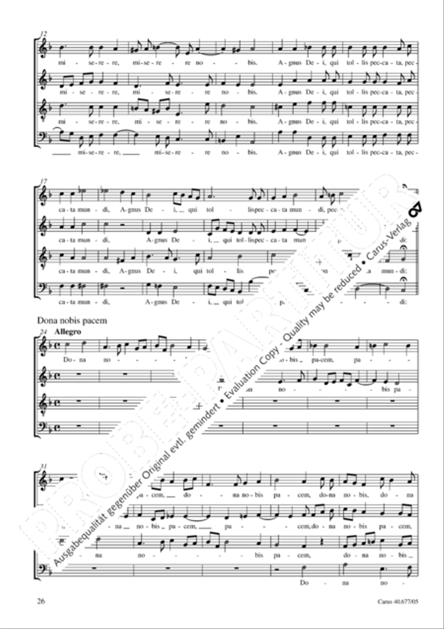 Mass in F major 4-Part scores gallery preview page 27