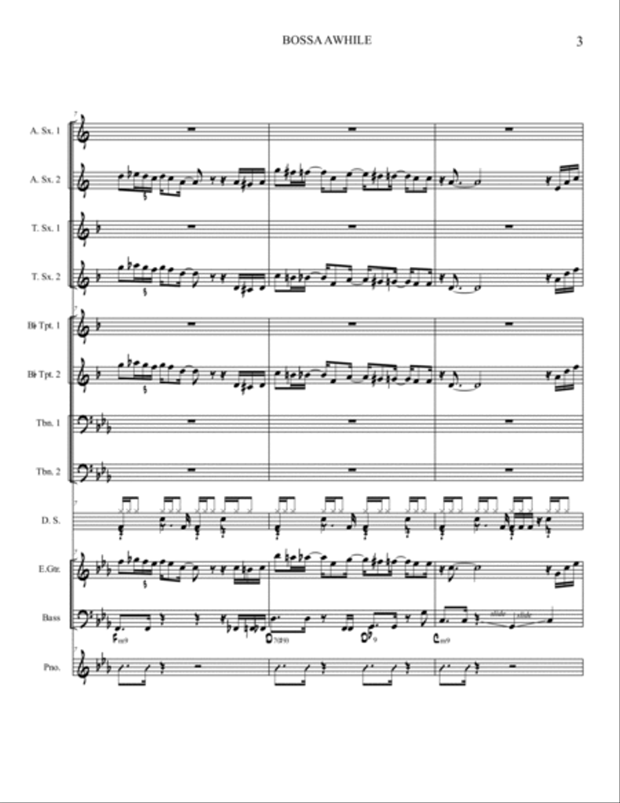 Bossa Awhile Jazz Ensemble scores gallery preview page 4