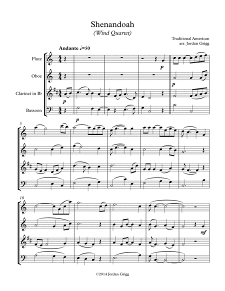 Shenandoah (Wind Quartet) image number null