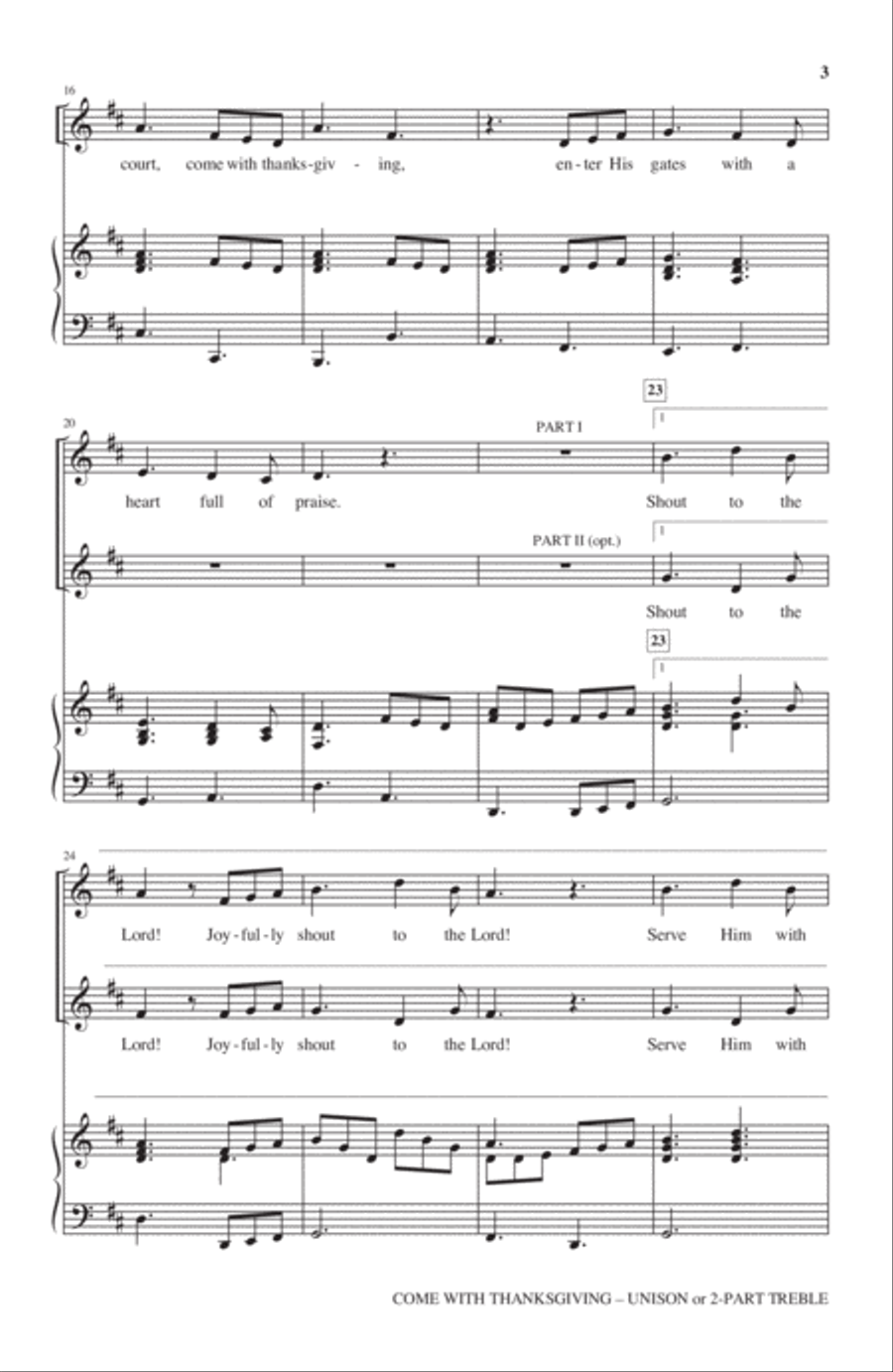 Come With Thanksgiving Come With Thanksgiving Unison Choir scores gallery preview page 2