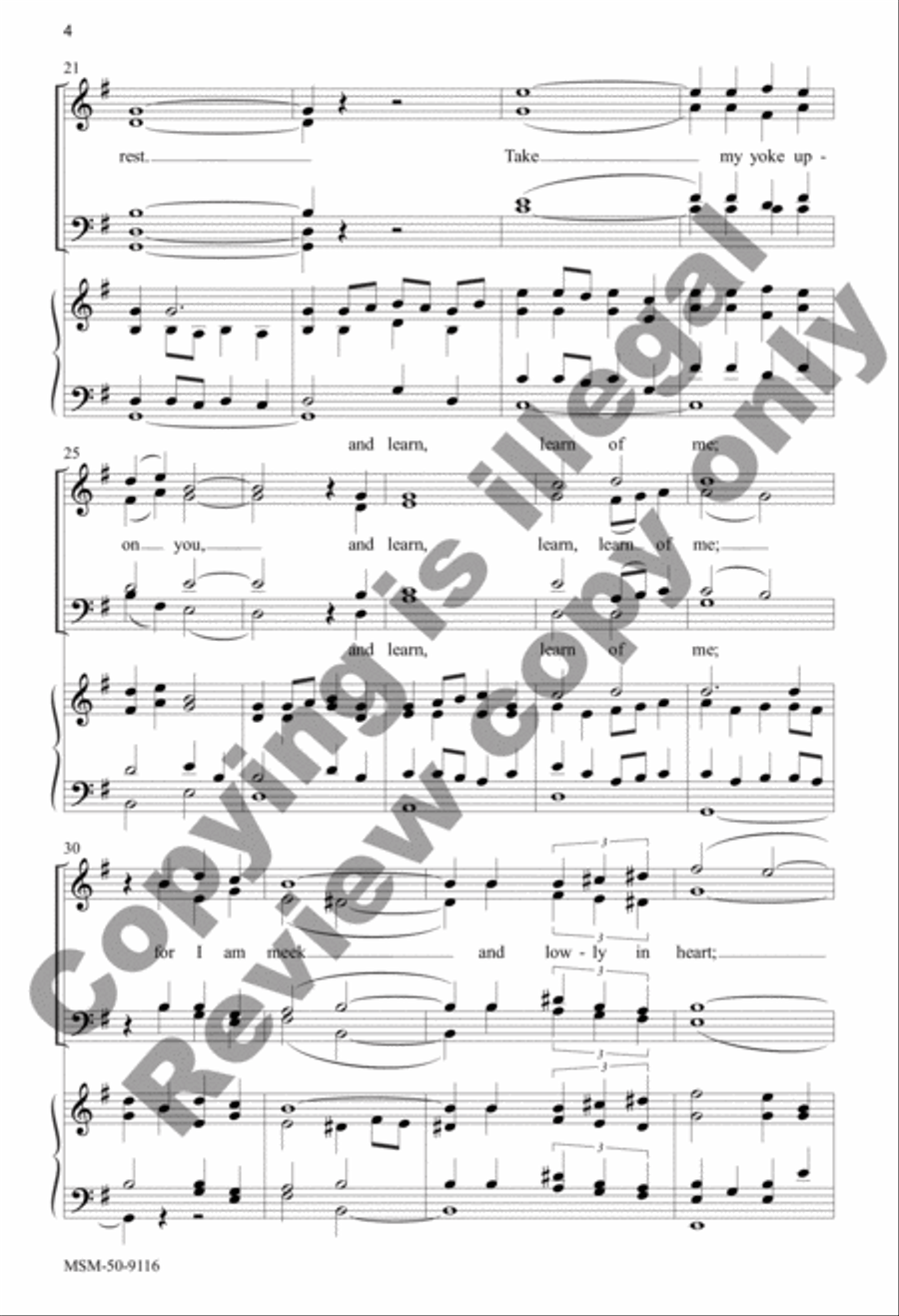 Come Unto Me Come Unto Me 4-Part scores gallery preview page 10