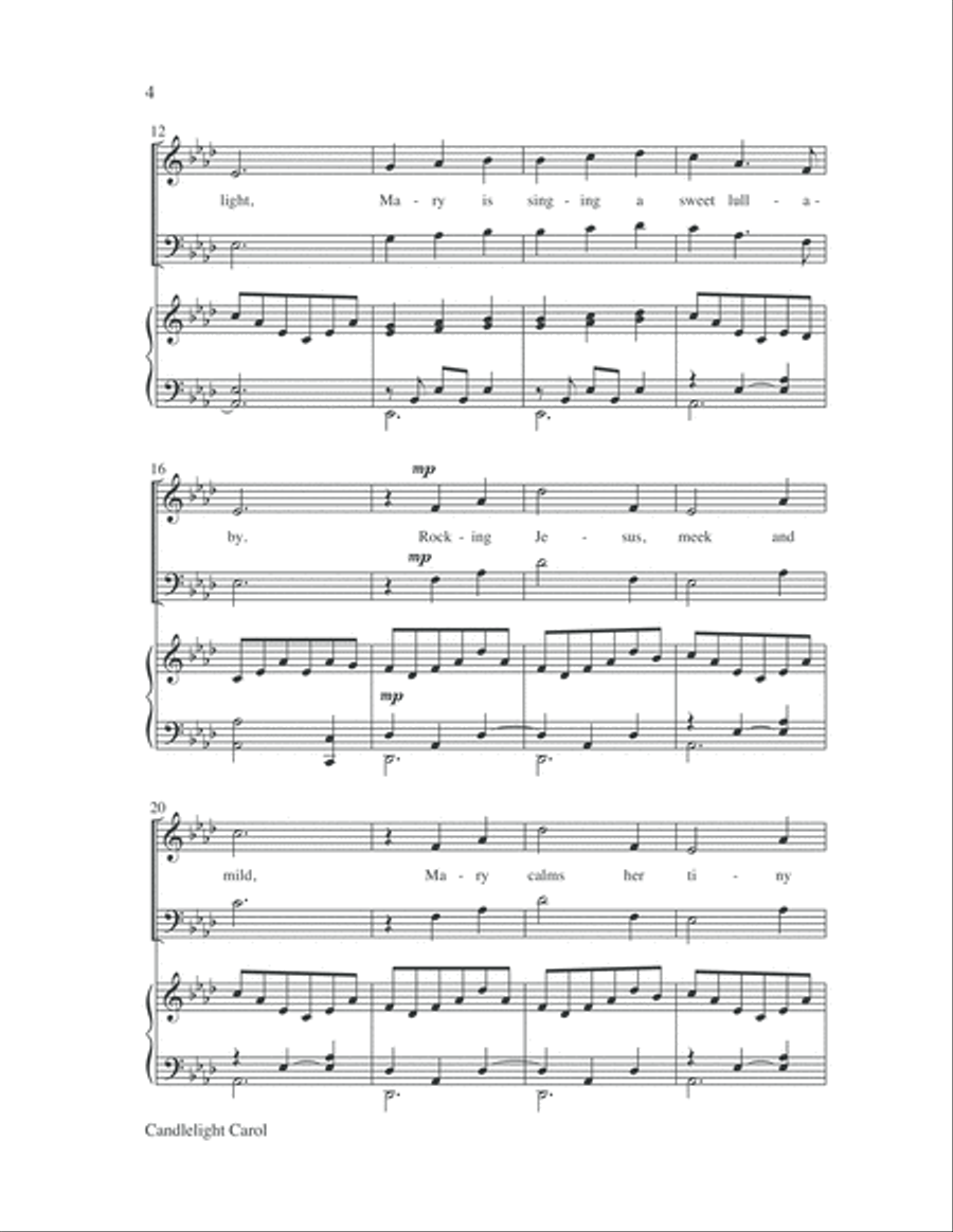 Candlelight Carol (with Silent Night) 4-Part scores gallery preview page 4