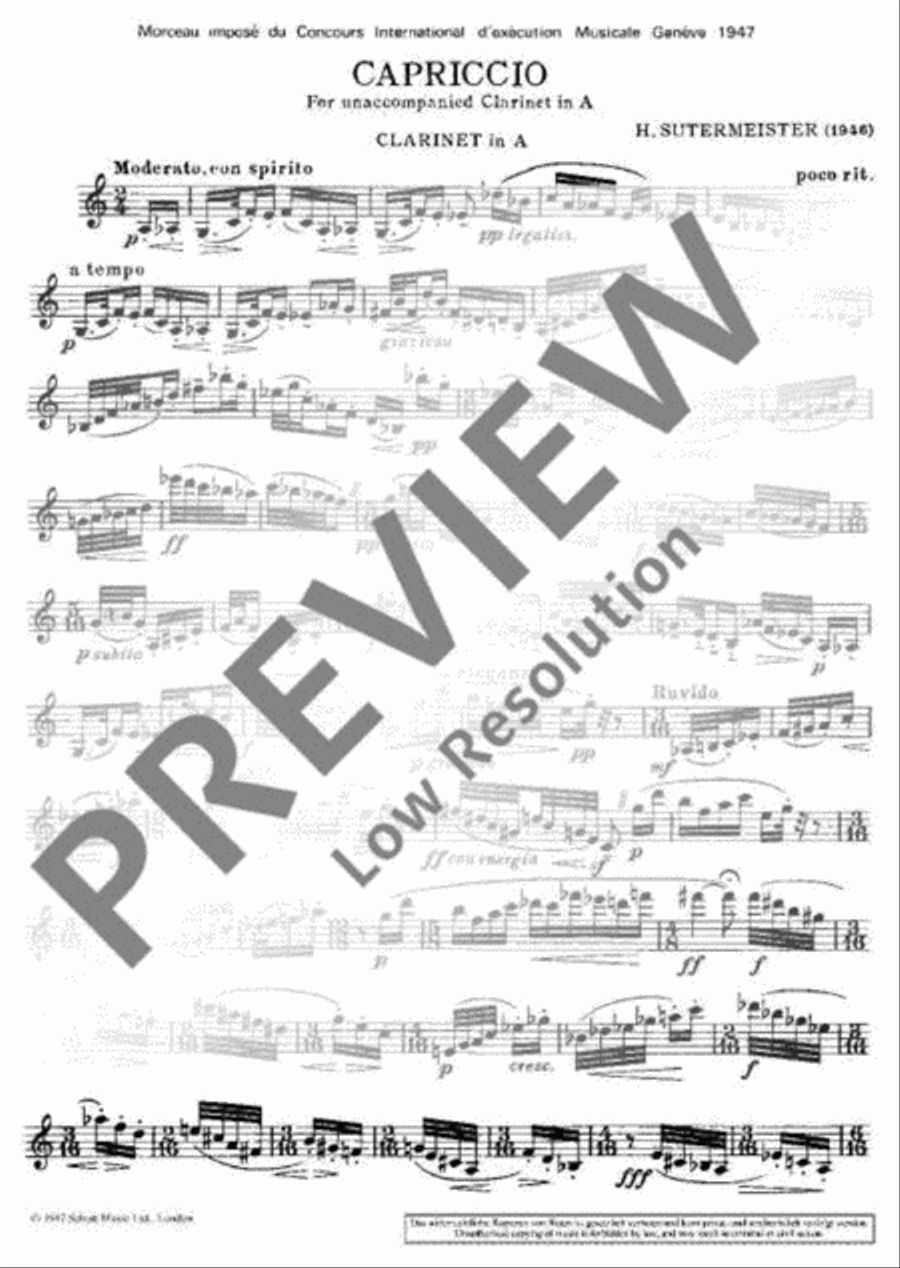 Capriccio Capriccio Clarinet scores gallery preview page 3