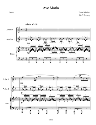 Ave Maria (Alto Sax Duet with Piano Accompaniment)