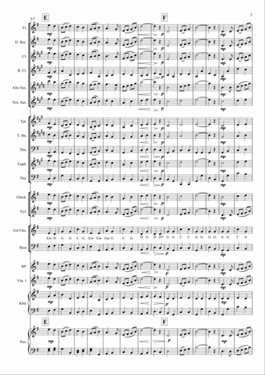 Pomp and Circumstance Marches Nos 1 & 4 (Mixed Ensemble) Large Ensemble scores gallery preview page 5
