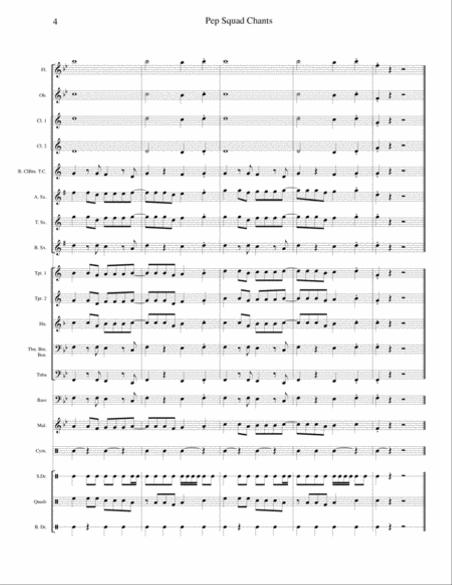 Pep Squad Chants Concert Band scores gallery preview page 5