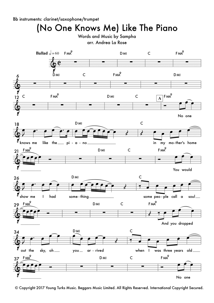 (no One Knows Me) Like The Piano Small Ensemble scores gallery preview page 1