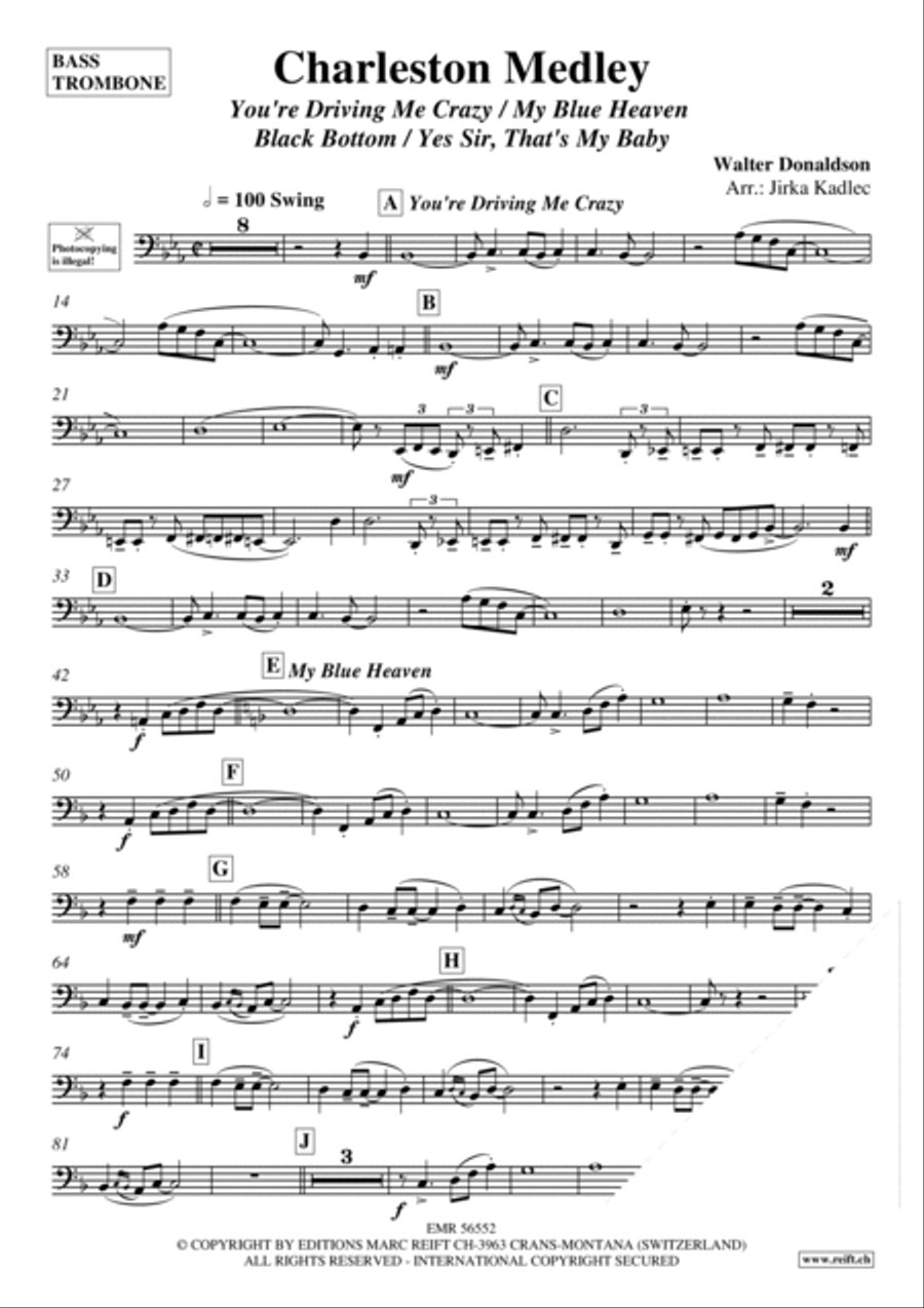 Charleston Medley Charleston Medley Bass Trombone scores gallery preview page 3