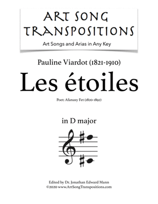 VIARDOT: Les étoiles (transposed to D major)