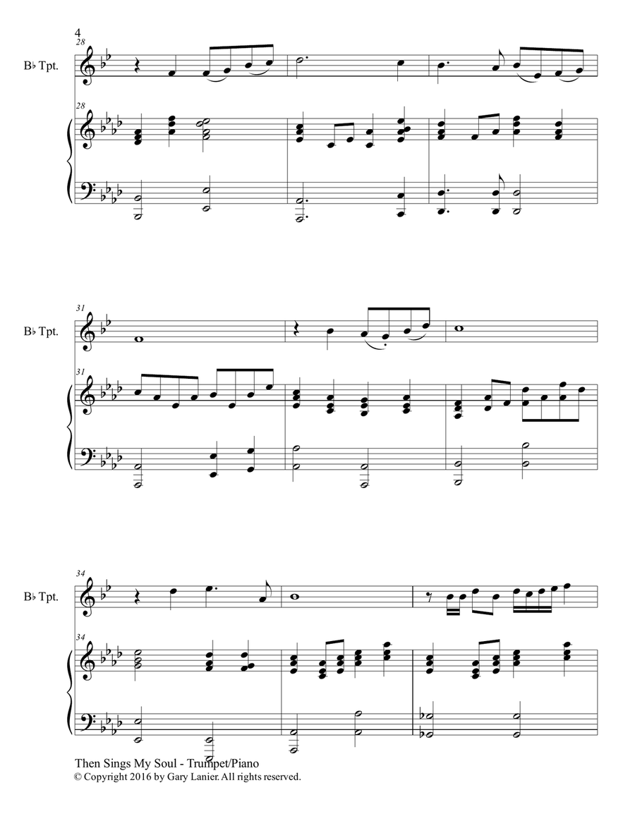 THEN SINGS MY SOUL (For Bb Trumpet & Piano with Parts) THEN SINGS MY SOUL (For Bb Trumpet & Piano with Parts) B-Flat Trumpet scores gallery preview page 5