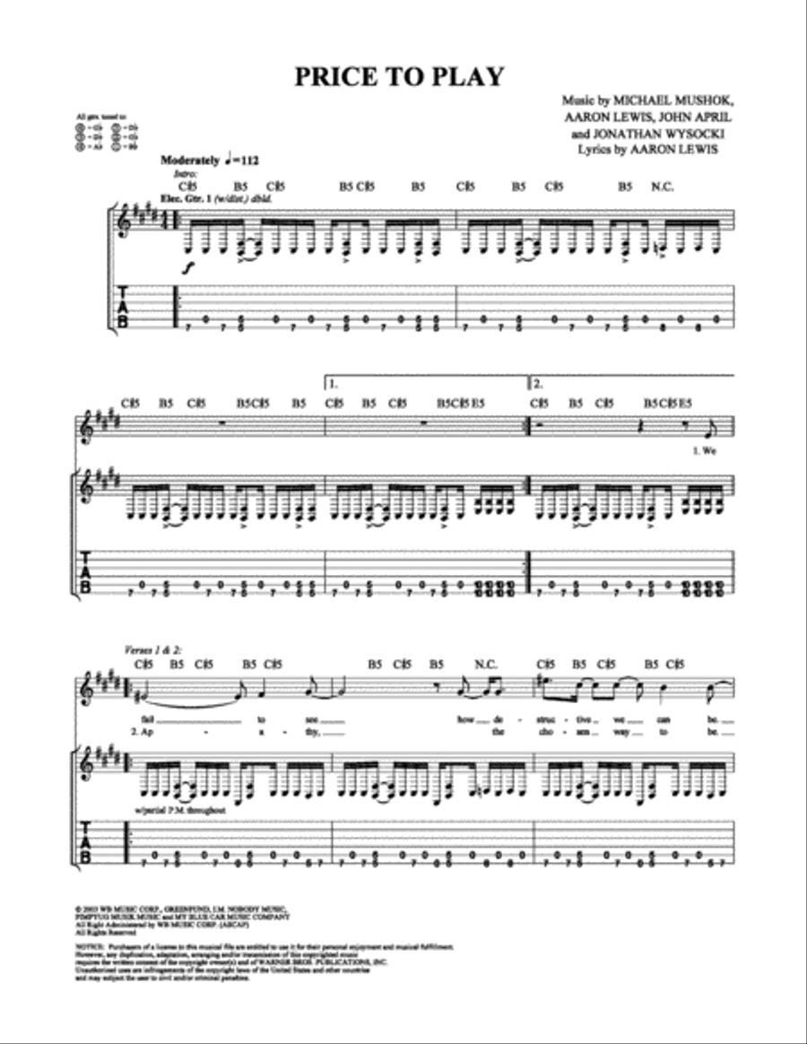 Price to Play Price to Play Electric Guitar scores gallery preview page 1