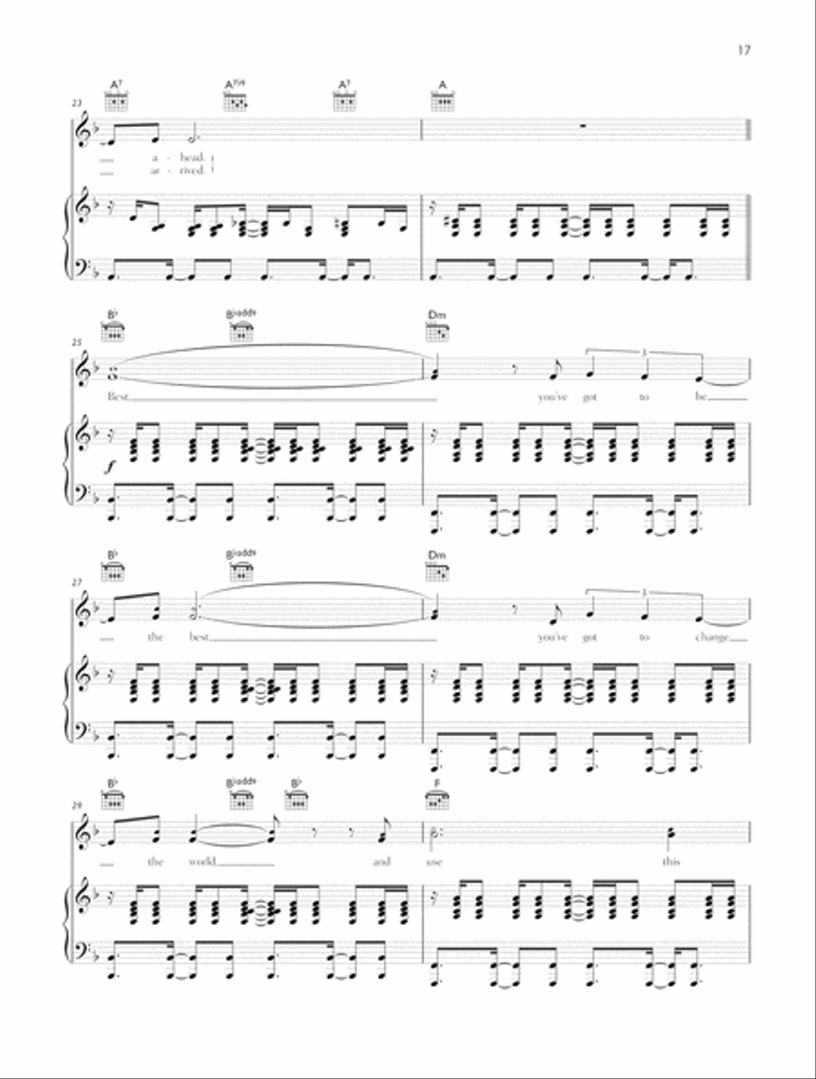Butterflies & Hurricanes Piano, Vocal, Guitar scores gallery preview page 4