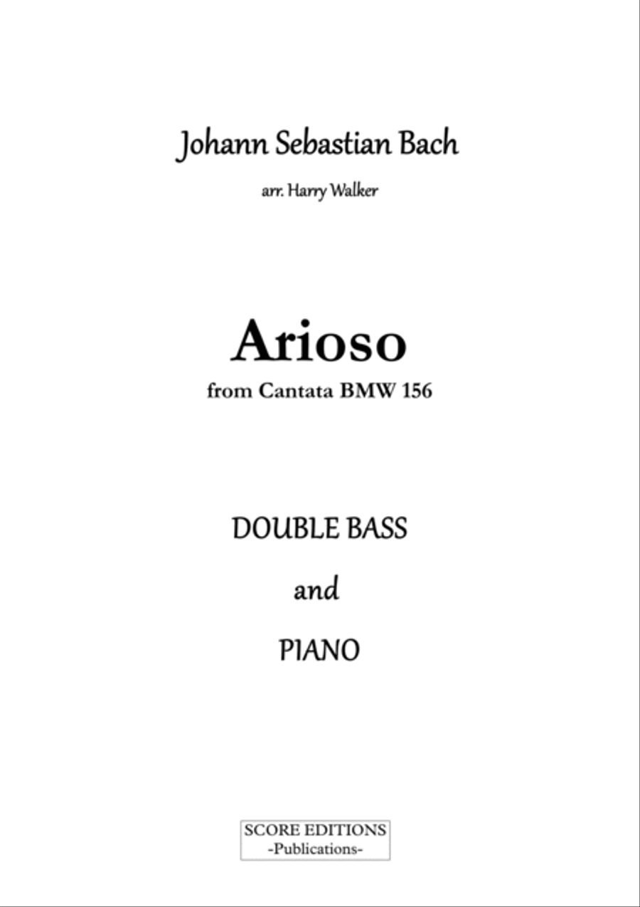 Bach - Arioso from Cantata BWV 156 for Double Bass and Piano Double Bass scores gallery preview page 2