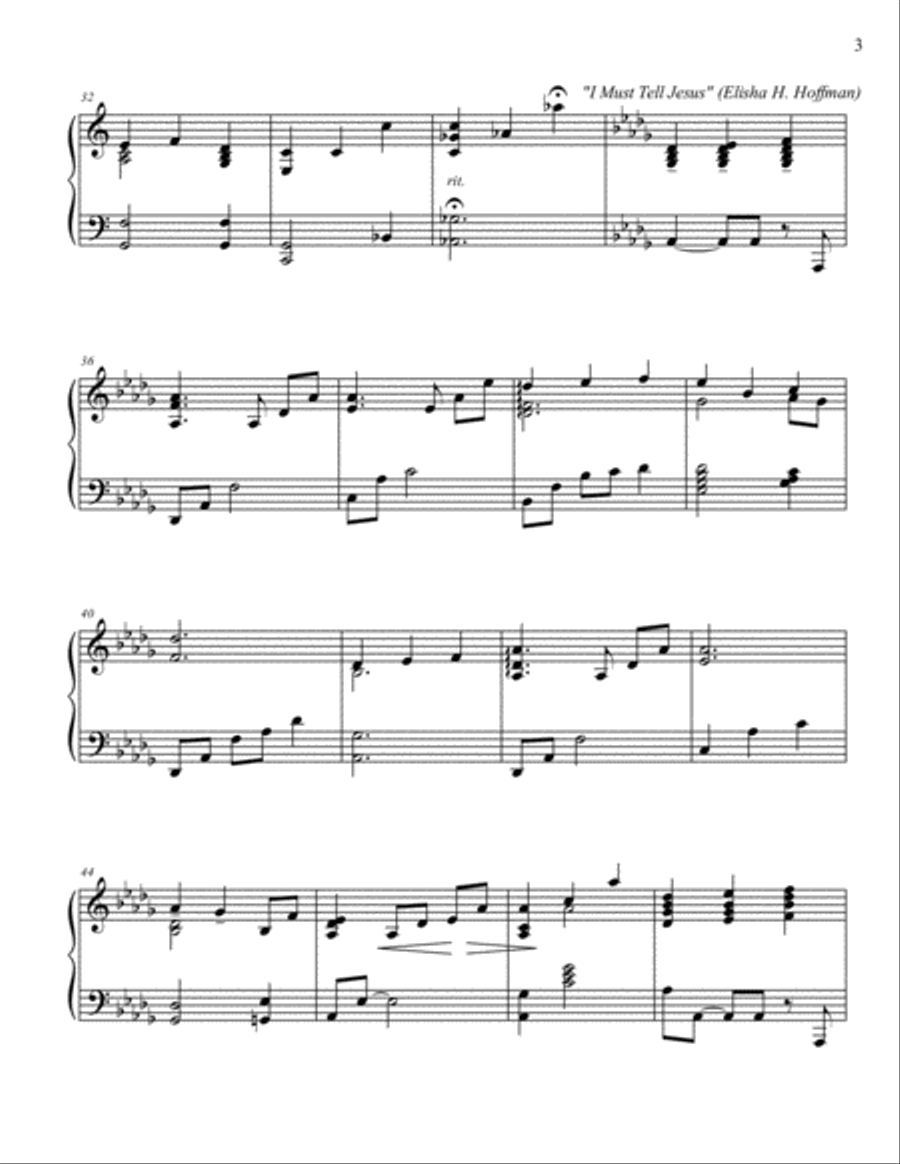 Sweet Hour of Prayer Medley Piano Solo scores gallery preview page 3