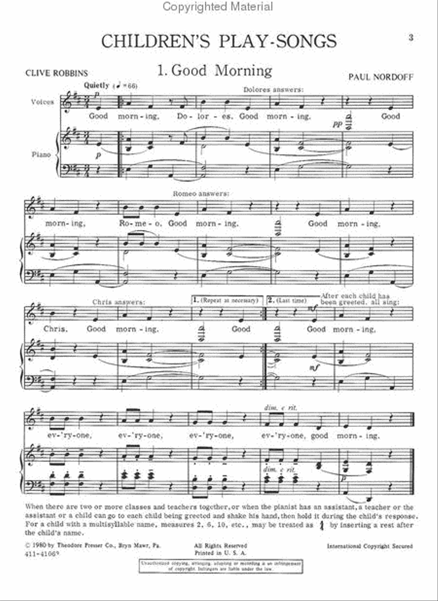 The Third Book Of Children's Play-Songs Chamber Music scores gallery preview page 2