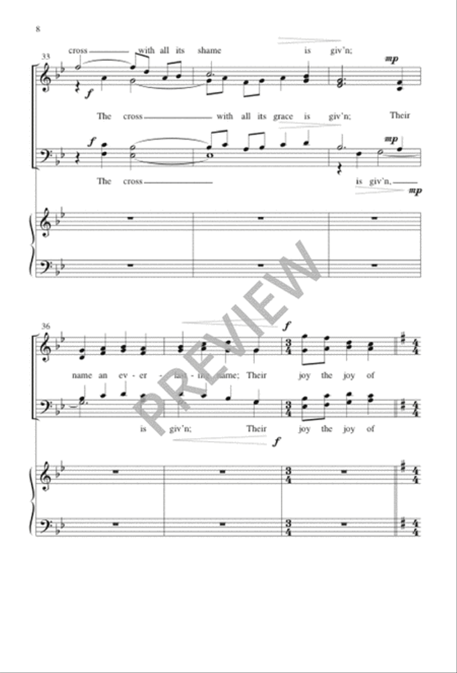 The Head That Once Was Crowned with Thorns 4-Part scores gallery preview page 9
