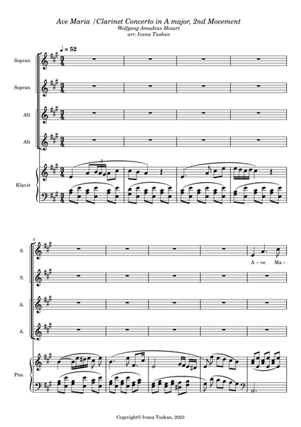 Ave Maria / Clarineto Concerto in A Major, 2nd Movement theme image number null