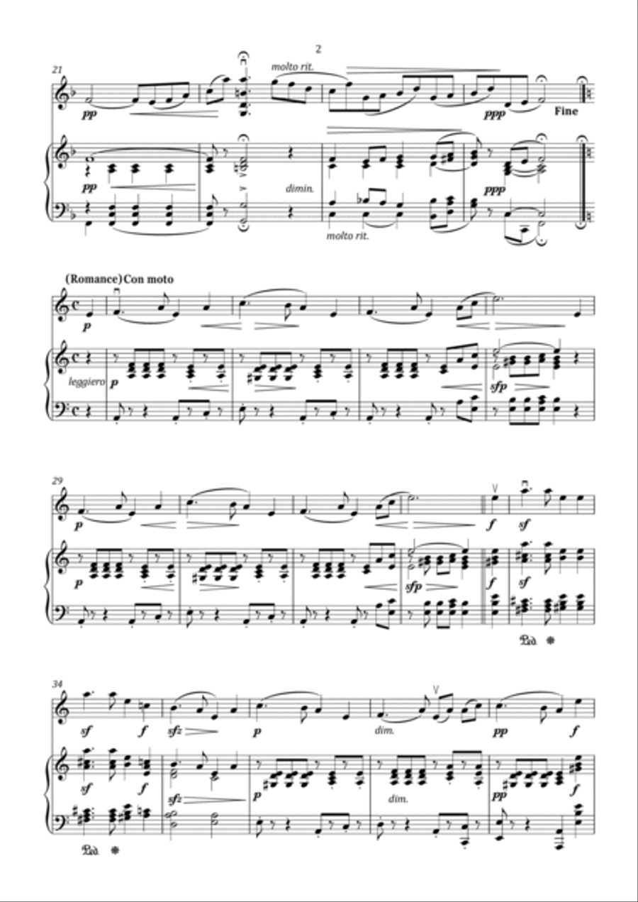 Schumann-Traumerei for violin and piano Violin Solo scores gallery preview page 3