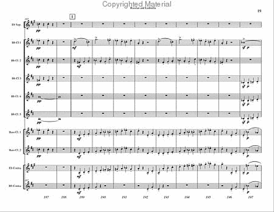 Russlan and Ludmilla Overture Clarinet Choir scores gallery preview page 20